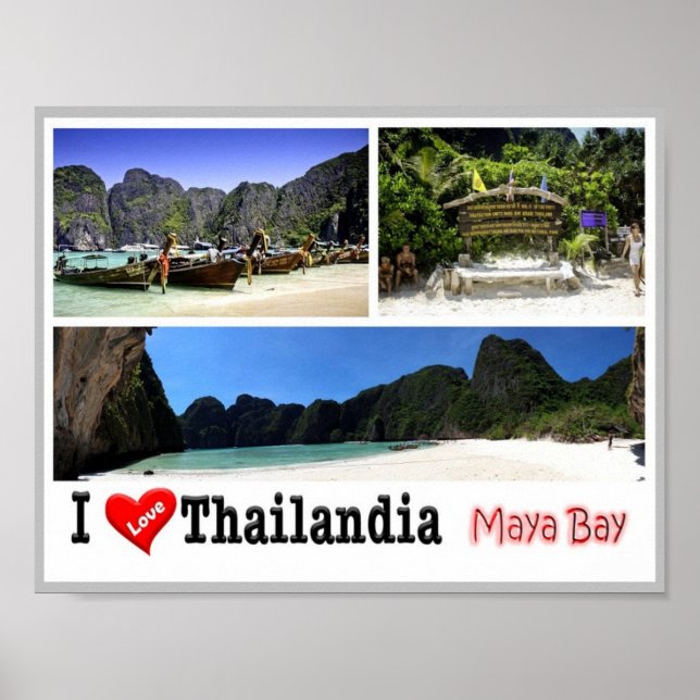 Poster Krabi - Maya Bay - Tailândia - I Love - (Frente)
