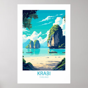 Poster Krabi Tailândia Famosos Viagem Locais