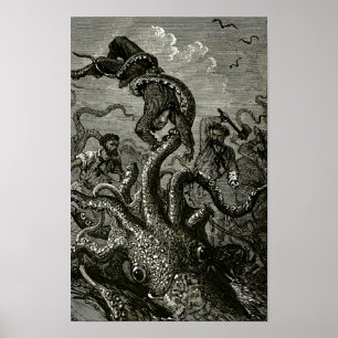 Póster Kraken de 20000 Léguas Submarinas