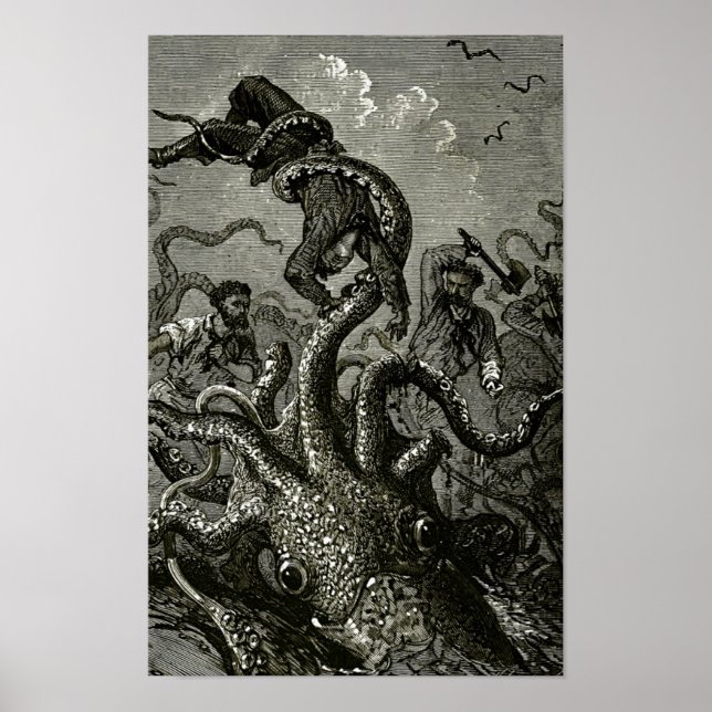 Póster Kraken de 20000 Léguas Submarinas (Frente)