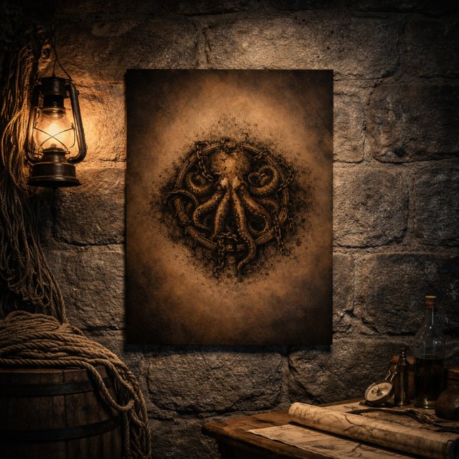 Poster Kraken Marca Símbolo Pirata (Criador carregado)