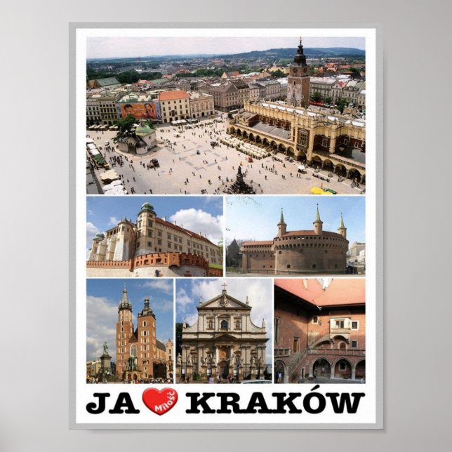 Poster Kraków - I Love - Polônia - (Frente)