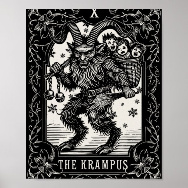 Poster Krampus Tarot Card Design Christmas Season Evil Pa (Frente)