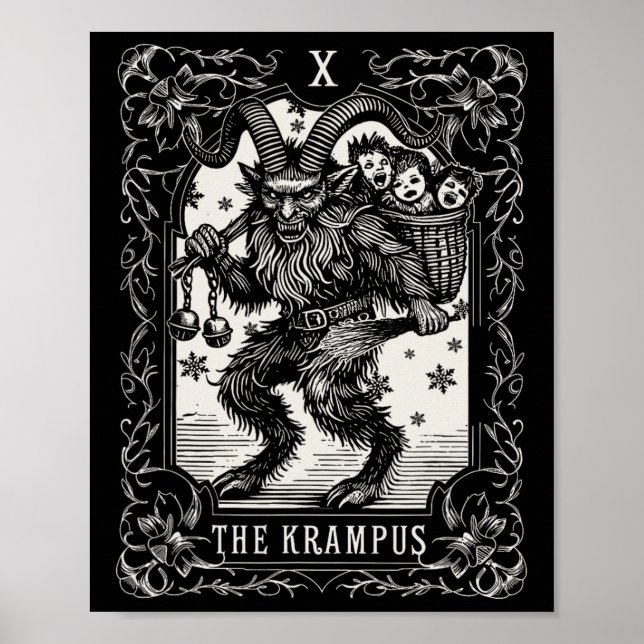 Poster Krampus Tarot Card Design de Natal Mau Pa (Frente)