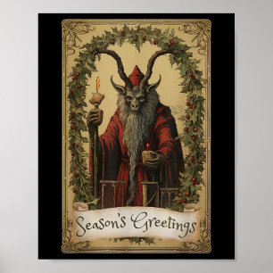 Poster Krampus Tarot Card Design de Natal Mau Pa