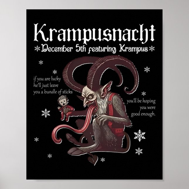 Poster Krampusnacht Natal Monster Krampus Lover Festi (Frente)