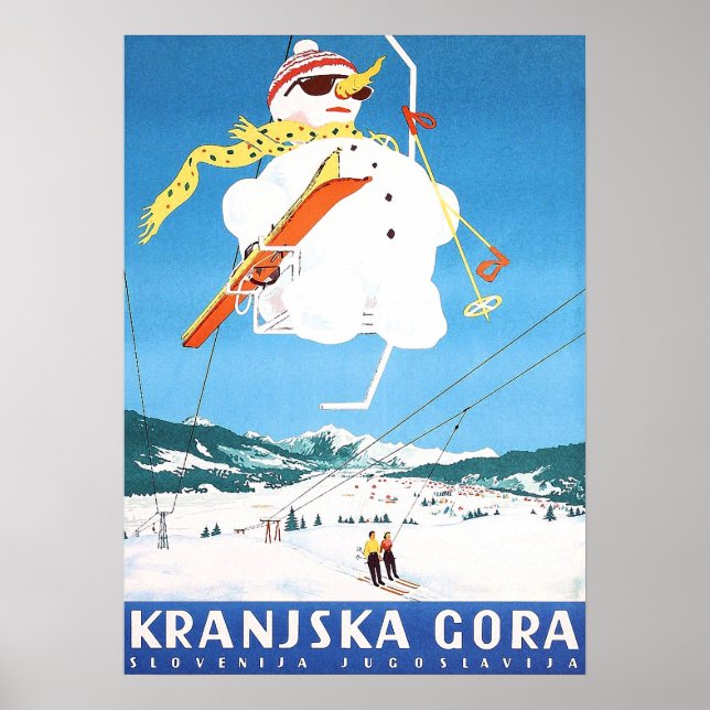 Poster Kranjska Gora, Eslovênia, Jugoslávia, colheita (Frente)
