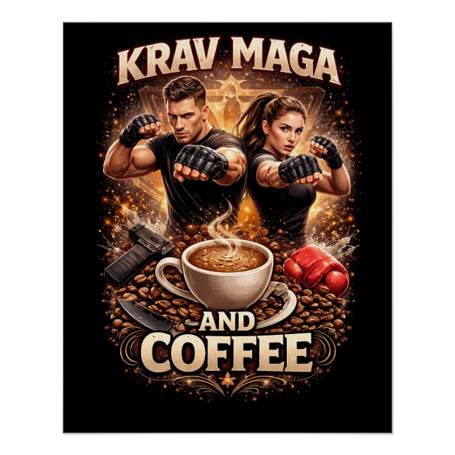 Póster Krav Maga e Café (Frente)