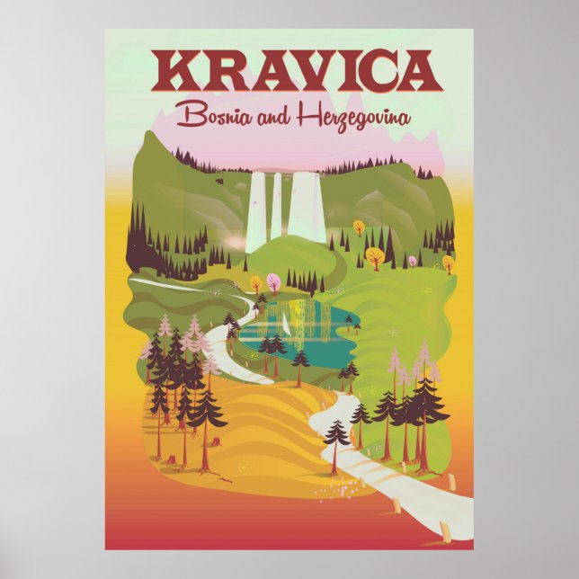 Poster Kravica Waterfall Bósnia-Herzegovina (Frente)