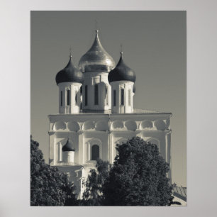Póster Kremlin de Pskov e Catedral da Trindade