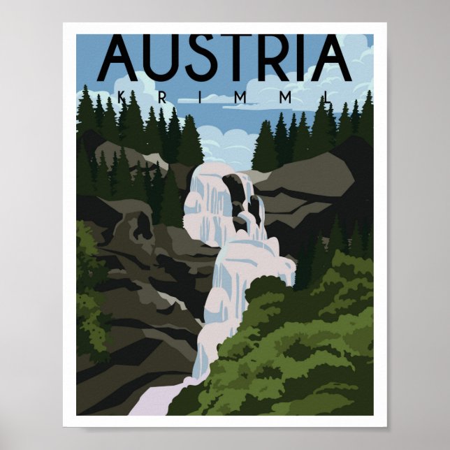 Poster Krimml Áustria (Frente)