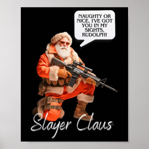 Poster Kris Kringle Festivo Caça Xmas Santa Claus Camo