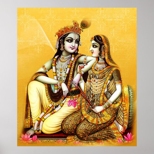Póster krishna com radha (Frente)
