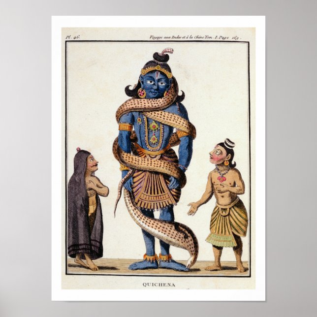 Póster Krishna espremida pela Serpente Kaliya, de Voya (Frente)