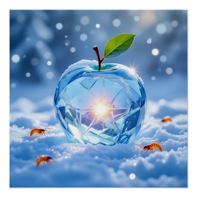 Póster „Kristallapfel im Glühwürmchenwinter“ (Frente)