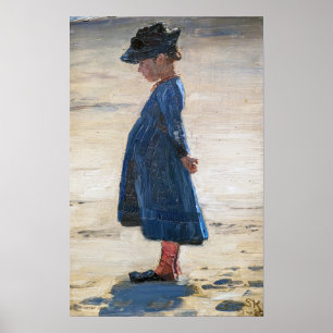 Poster Kroyer - Menina parada em Skagen Beach