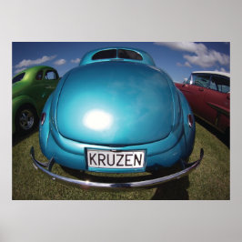 Poster KRUZEN Blue Classic Car Wideangle shot