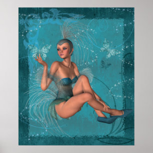 Póster KRW O Sprite Azul e as Borboletas