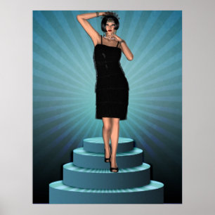 Póster KRW que pôr sobre o Flapper de Ritz Deco