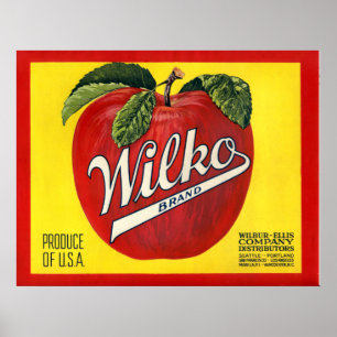 Póster KRW Vintage Wilko Apple Crate Label