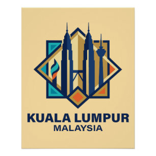 Póster Kuala Lumpur Malásia Sudeste Asiático
