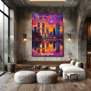 Poster Kuala Lumpur Skyline - Vibrante Wall Art Malaio
