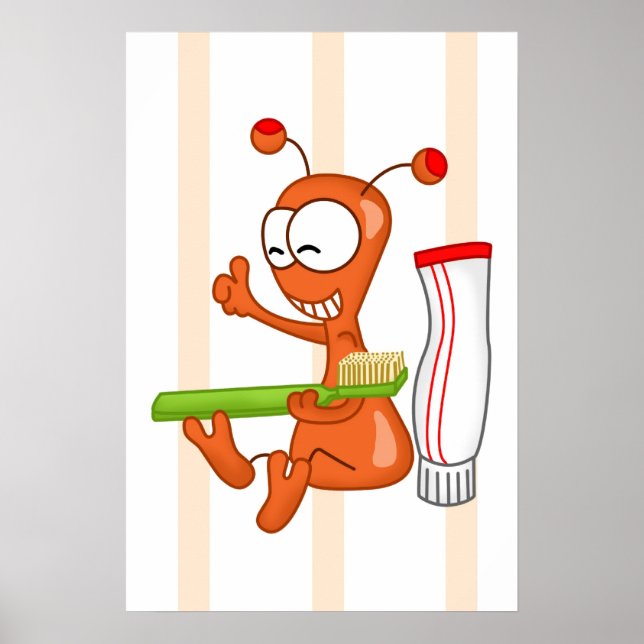 Póster Kukie e escova dos dentes 3 (Frente)