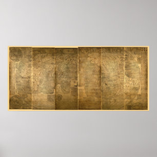 Poster Kun yu wan guo quan tu (Mapa Mundial 1602), de Ric