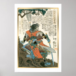 Poster Kuniyoshi Vintage Guerreiro do Japão Sakai Masanao