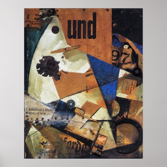 Póster Kurt Schwitters, Das Undbild, 1919-IMPRESSÃO-SUPER (Frente)