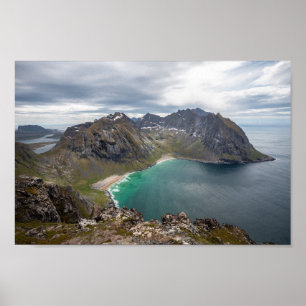 Poster Kvalvika Lofoten Noruega
