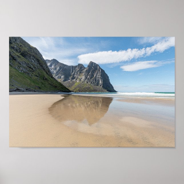 Poster Kvalvika Lofoten Noruega (Frente)