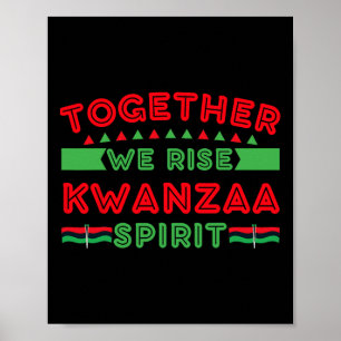 Poster Kwanza Christmas Afro-american Kids Women Happy Kw