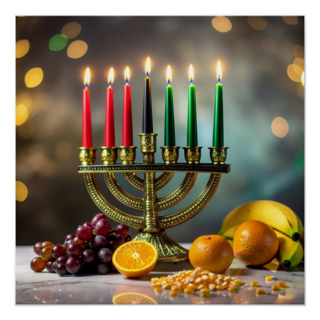 PÓSTER KWANZAA - KINARA - (Frente)