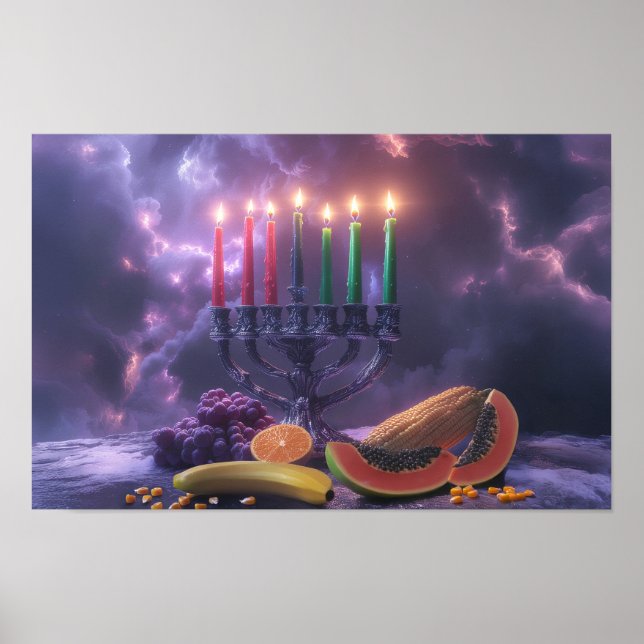 POSTER KWANZAA - KINARA - MISHUMAA SABA -  (Frente)