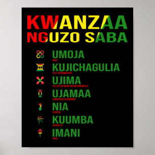 Poster Kwanzaa - Nguzo Saba - Design dos Sete Princípios