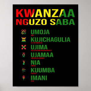 Poster Kwanzaa - Nguzo Saba - Design dos Sete Princípios