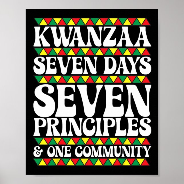 Poster Kwanzaa Sete Dias Sete Princípios Uma Comunidade (Frente)