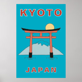 Poster Kyoto Japão Portão Torii Arte Minimalista Viagem