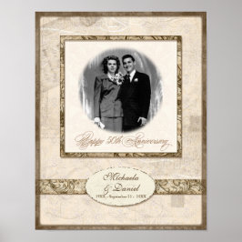 Póster L744 11x14 50º aniversário Personalizado com Foto