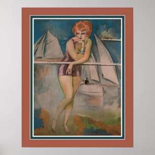 Poster La Baigneuse, Deauville cerca de 1920
