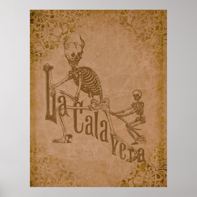 Póster La Calavera por José Posada (bronzeado gigante) (Frente)