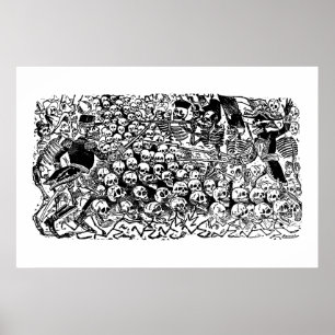 Póster La Calavera Revuelta by José Guadalupe Posada