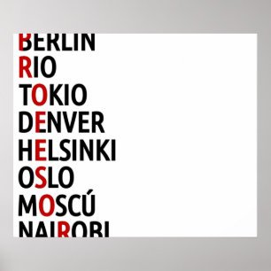 Poster La Casa de Papel Nomes de Cidades