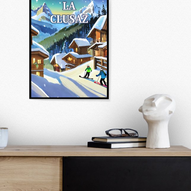 Póster La Clusaz : Éclat Enneigé, Charme Authentique  (Criador carregado)