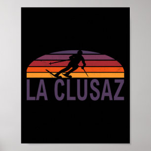Poster La Clusaz French Alps France Ski Resort Snowboardi