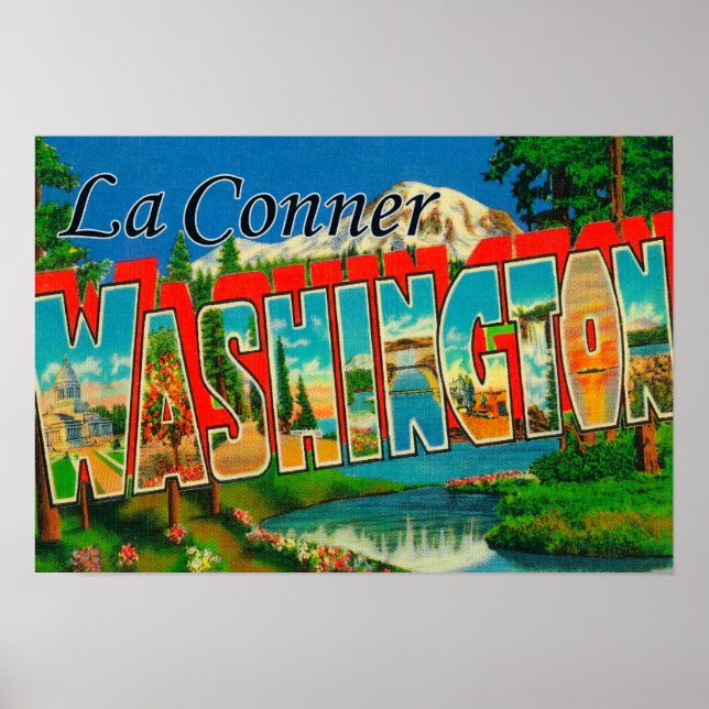 Poster La Conner, Washington - Grandes Cenas de Letra (Frente)