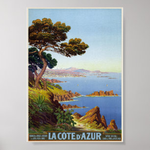 Poster La Côte d'Azur França Cartaz Vintage 1920