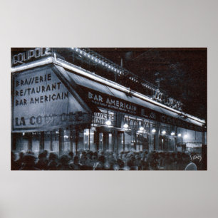 Póster La Coupole, Paris no vintage da noite