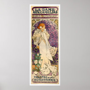 Póster La Dame aux Camélias por Alfons Mucha (1896)